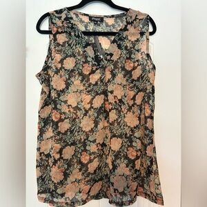 Papa Vancouver Pink Floral Sleeveless Blouse - XXL
